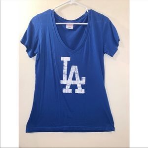 V neck blue LA Dodgers logo